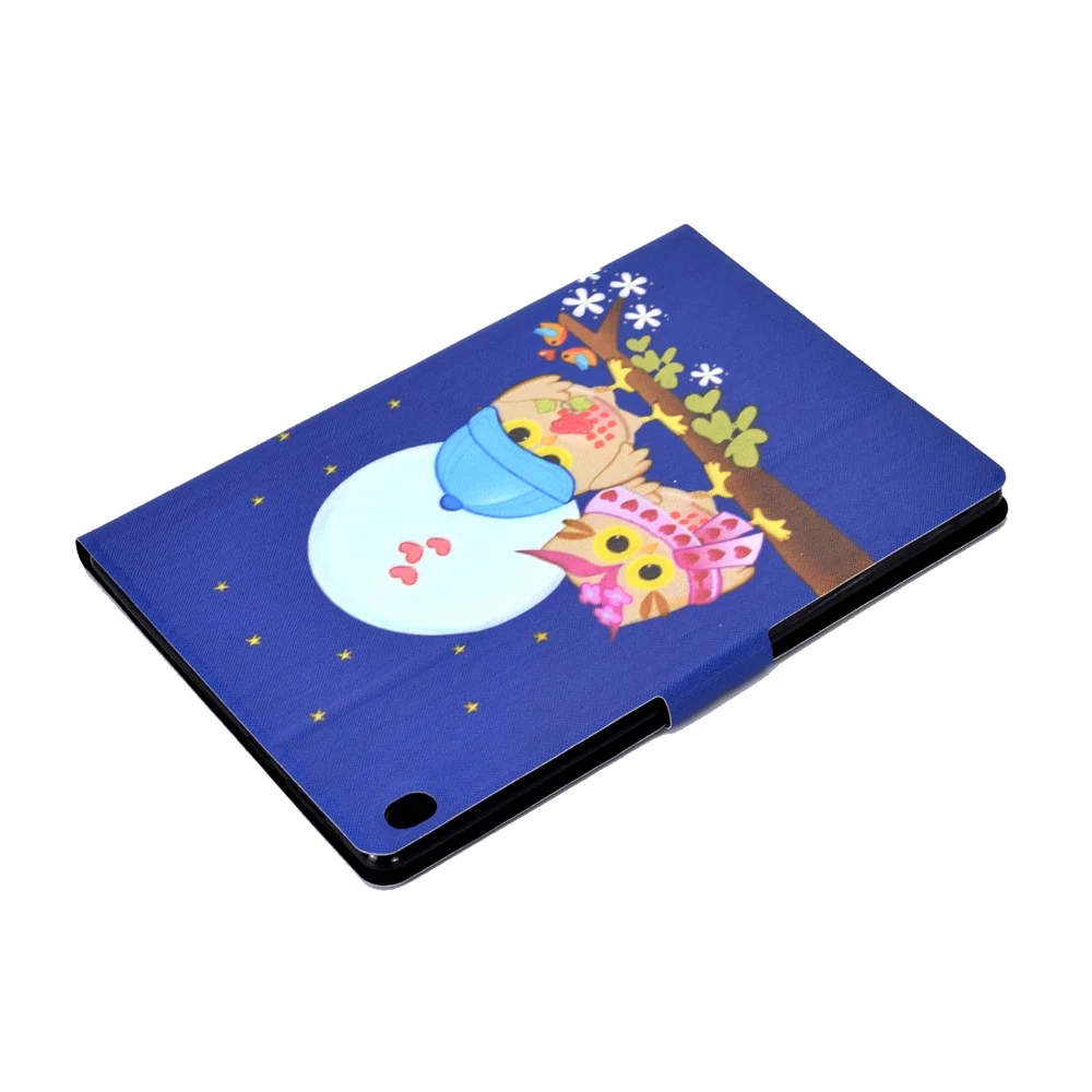 Pattern Printing Leather Stand Tablet Cover for Lenovo Tab M10 TB-X605F - Couple Owls - Image 8