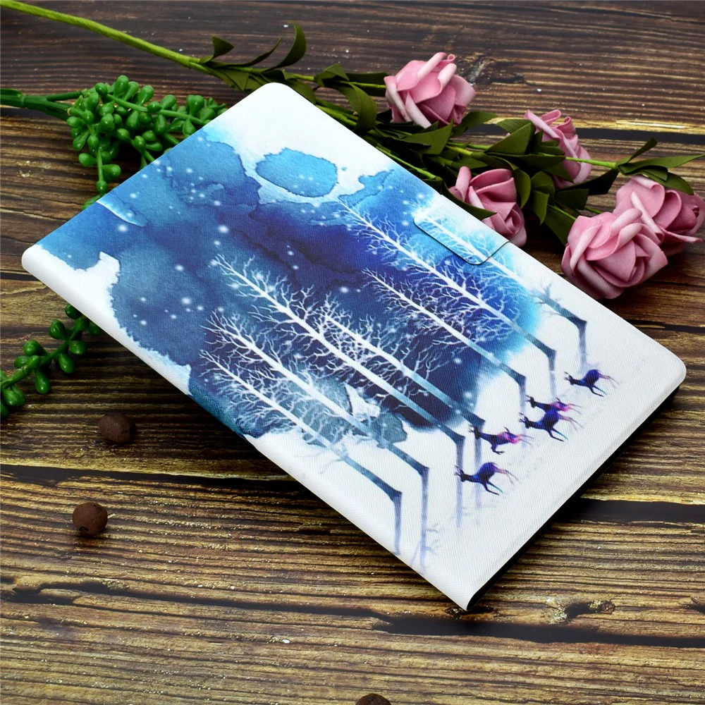 Pattern Printing Leather Stand Tablet Cover for Lenovo Tab M10 TB-X605F - Forest and Elk - Image 2