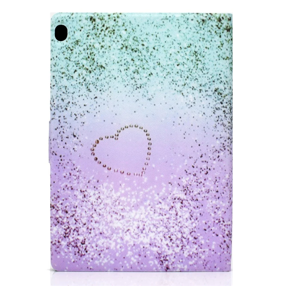 Pattern Printing Leather Stand Tablet Cover for Lenovo Tab M10 TB-X605F - Glittery Element and Heart - Image 5