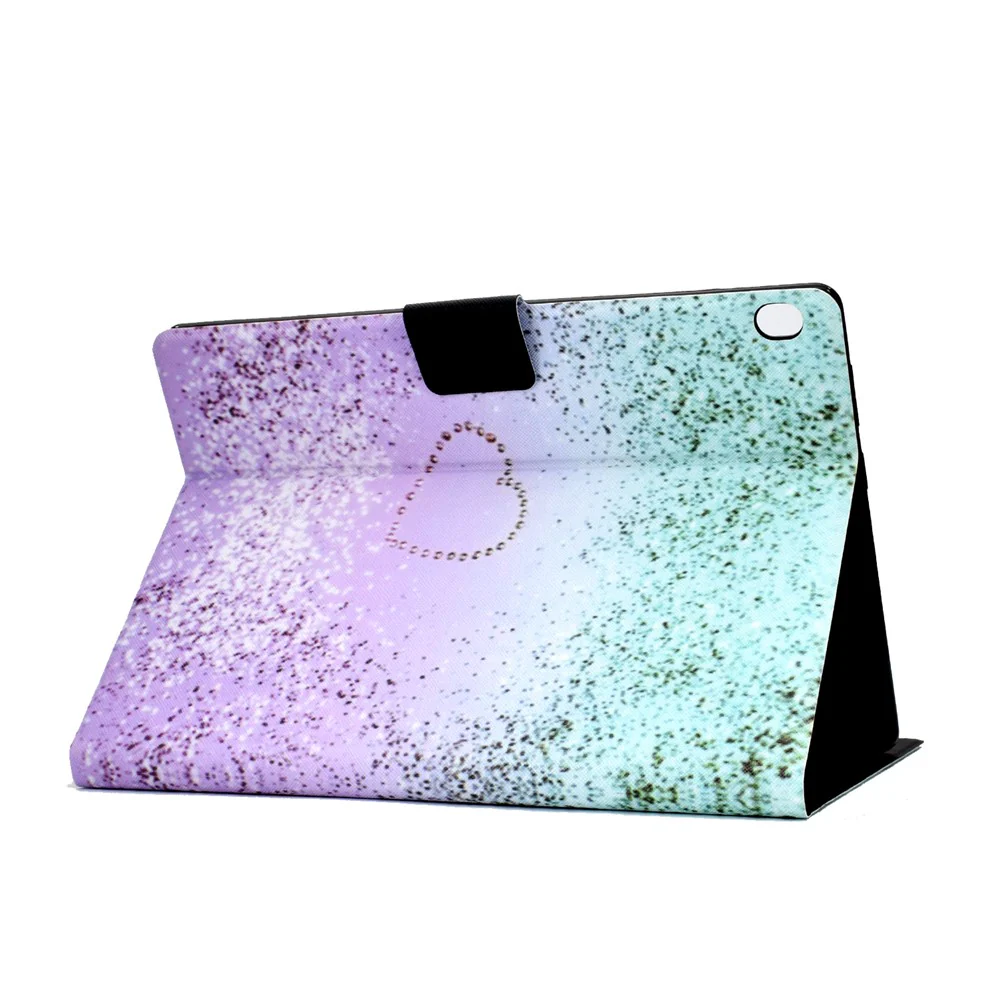 Pattern Printing Leather Stand Tablet Cover for Lenovo Tab M10 TB-X605F - Glittery Element and Heart - Image 6
