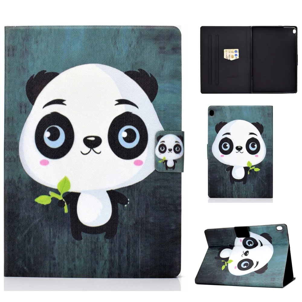 Pattern Printing Leather Stand Tablet Cover for Lenovo Tab M10 TB-X605F - Panda