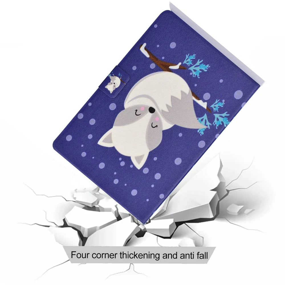Pattern Printing Leather Stand Tablet Cover for Lenovo Tab M10 TB-X605F - White Fox - Image 3
