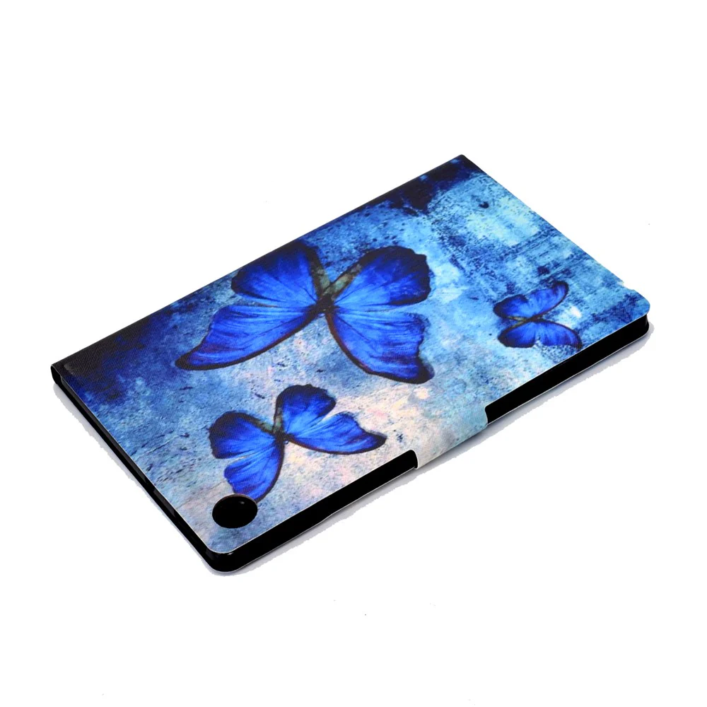 Pattern Printing Leather Stand Tablet Shell for Lenovo Tab M10 Plus TB-X606F - Blue Butterflies - Image 6