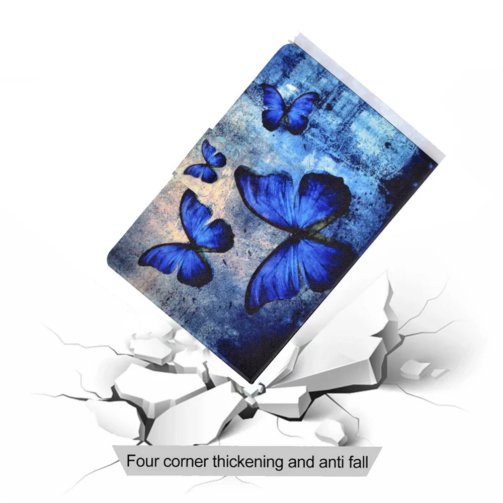 Pattern Printing Leather Stand Tablet Shell for Lenovo Tab M10 Plus TB-X606F - Blue Butterflies - Image 8