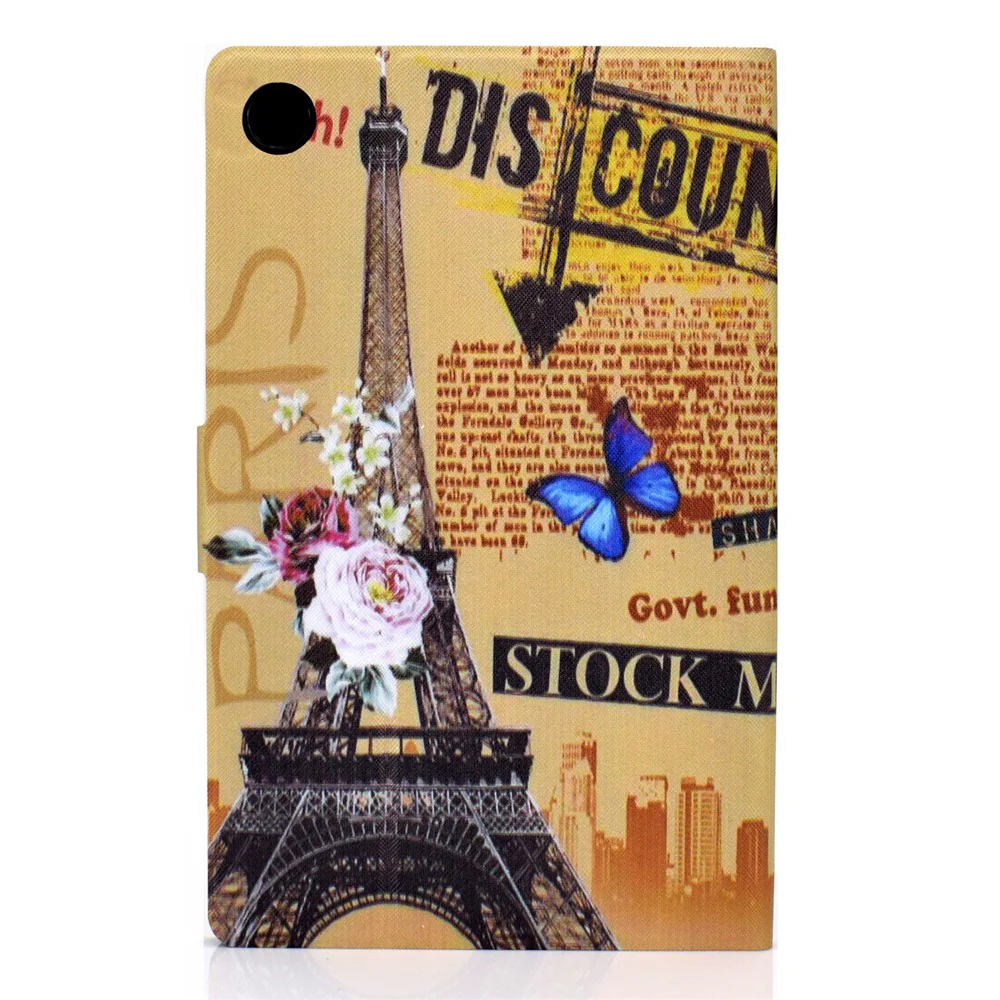 Pattern Printing Leather Stand Tablet Shell for Lenovo Tab M10 Plus TB-X606F - Eiffel Tower - Image 3