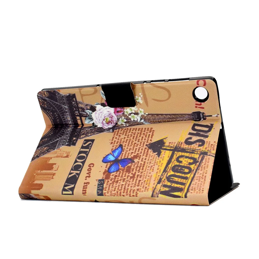 Pattern Printing Leather Stand Tablet Shell for Lenovo Tab M10 Plus TB-X606F - Eiffel Tower - Image 4