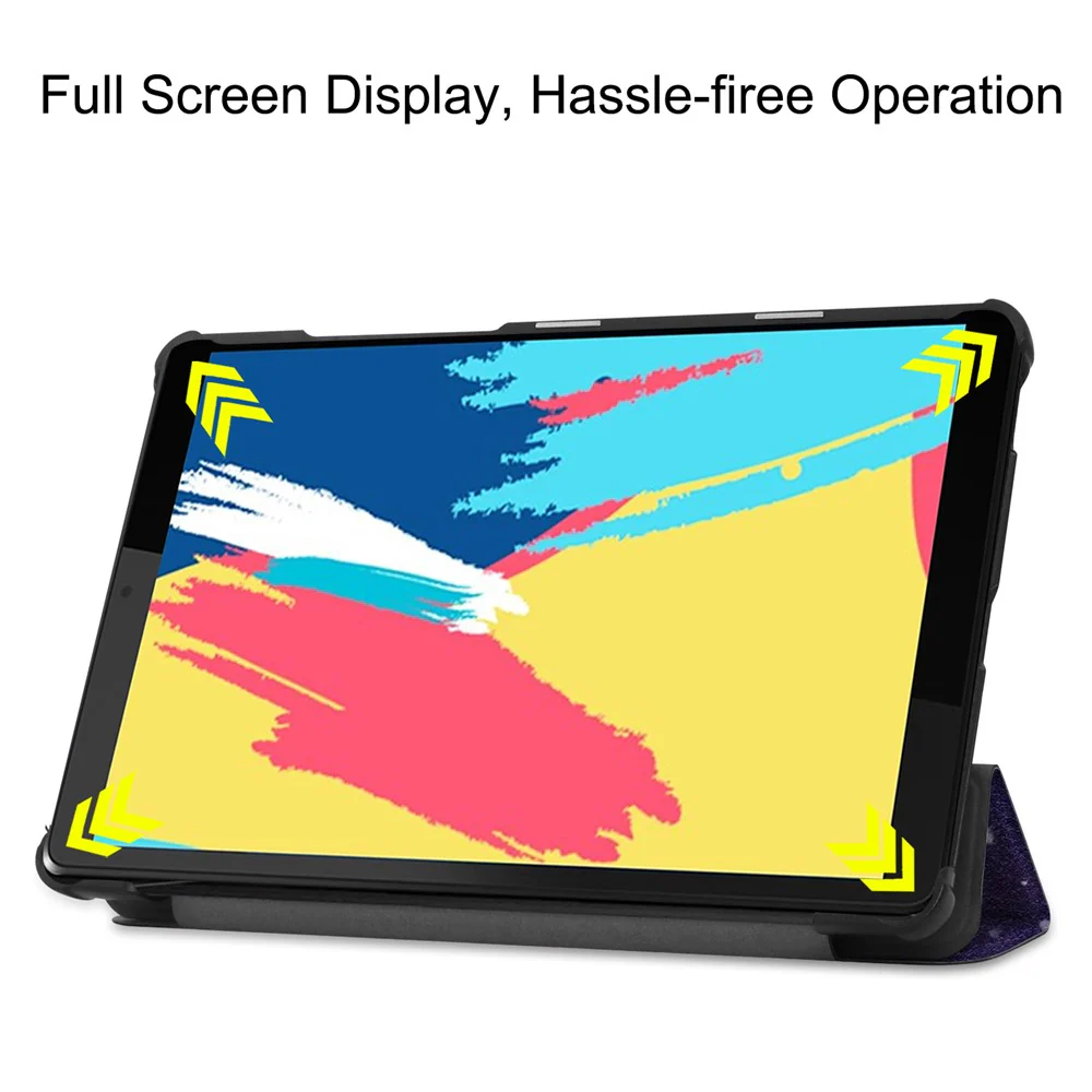 Pattern Printing Leather Tri-fold Stand Tablet Case Cover for Lenovo Tab M8 - Starry Sky - Image 6
