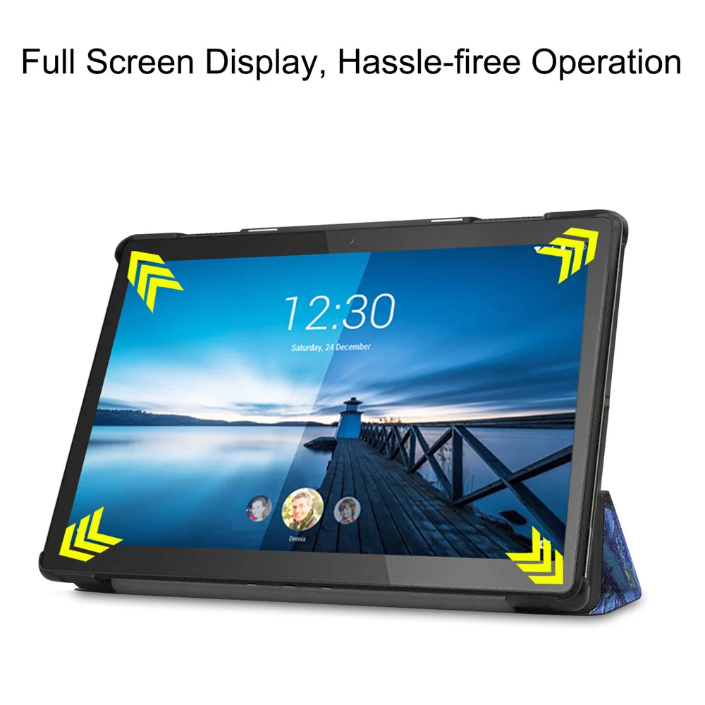 Pattern Printing Leather Tri-fold Tablet Flip Cover for Lenovo M10 FHD REL TB-X605FC - Oil Painting - Image 7