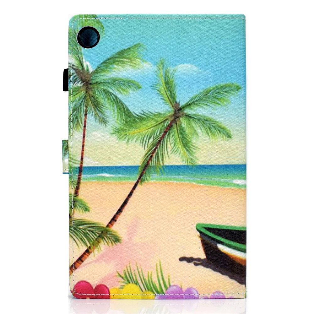 Pattern Printing Stand Card Holder Leather Tablet Case for Lenovo Tab M10 Plus TB-X606F - Beach - Image 3