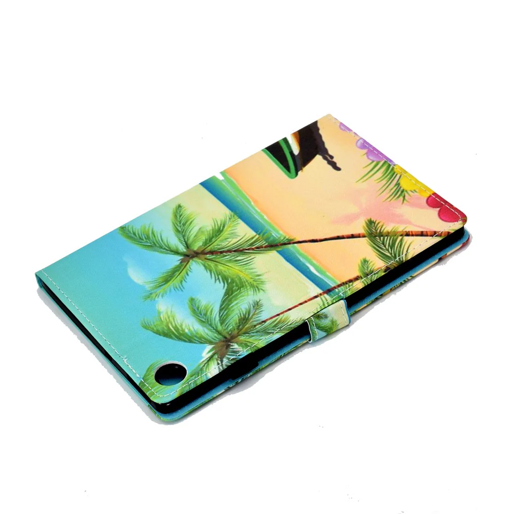 Pattern Printing Stand Card Holder Leather Tablet Case for Lenovo Tab M10 Plus TB-X606F - Beach - Image 6