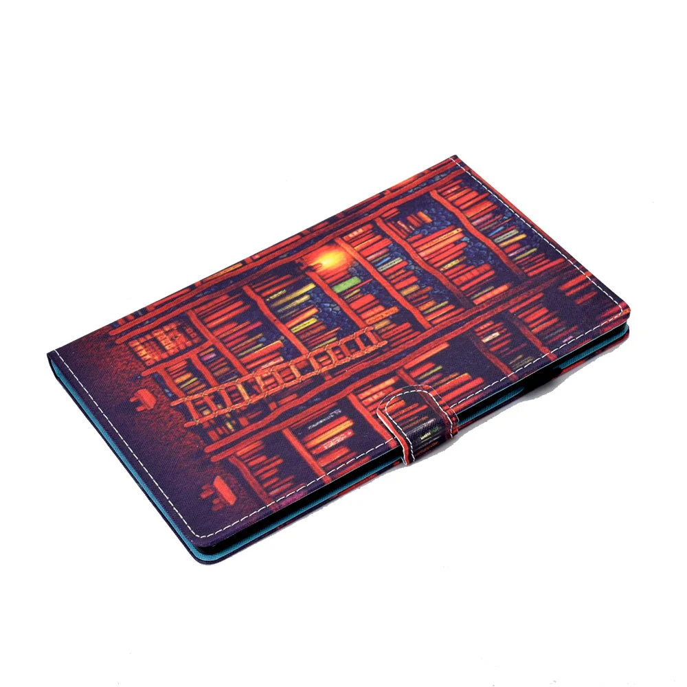 Pattern Printing Stand Card Holder Leather Tablet Case for Lenovo Tab M10 Plus TB-X606F - Bookshelf - Image 5