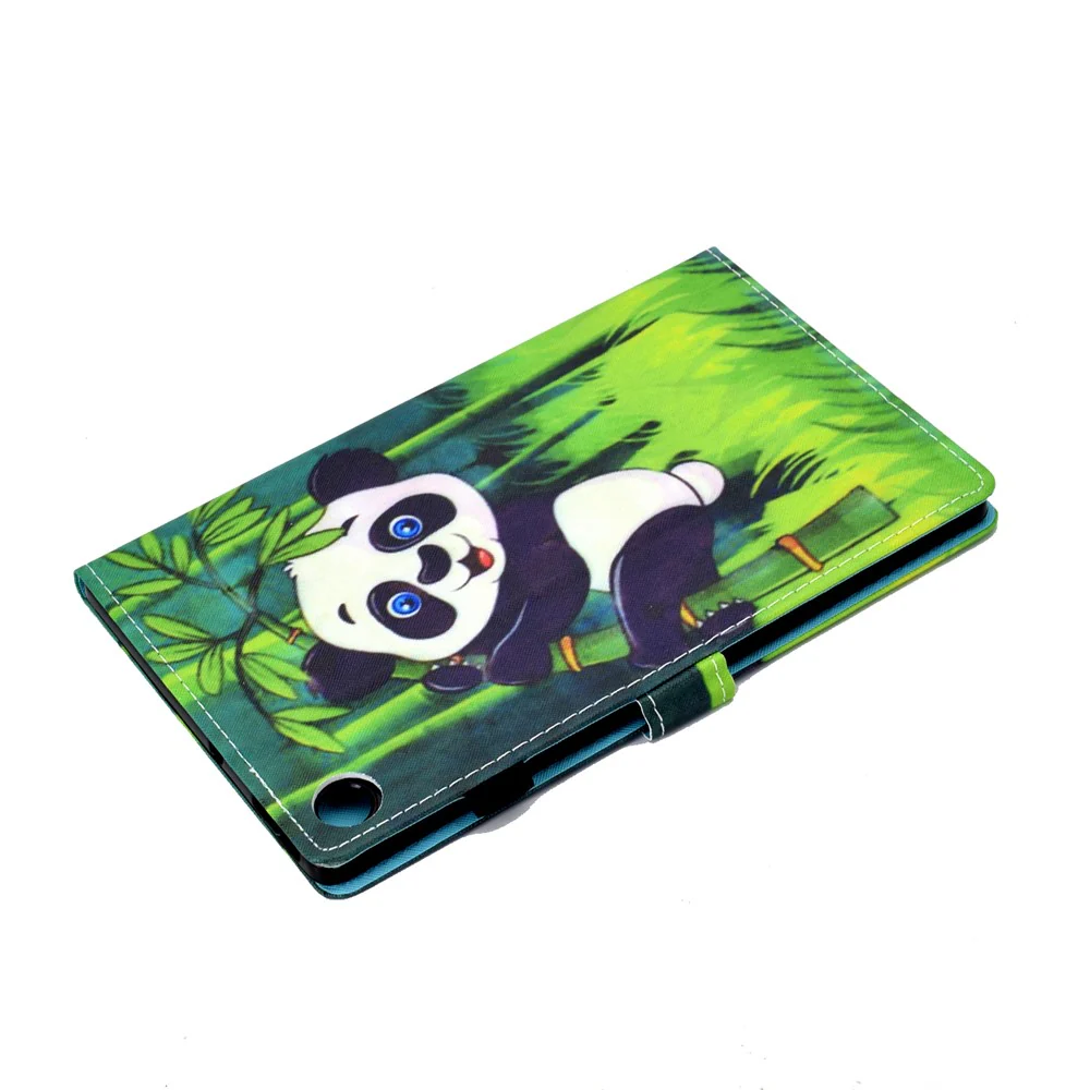 Pattern Printing Stand Card Holder Leather Tablet Case for Lenovo Tab M10 Plus TB-X606F - Panda and Bamboo - Image 6