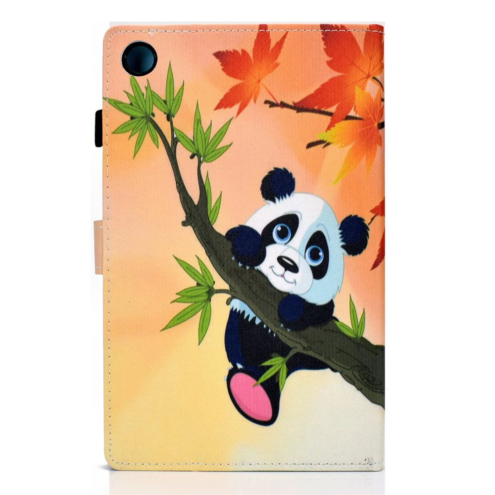Pattern Printing Stand Card Holder Leather Tablet Case for Lenovo Tab M10 Plus TB-X606F - Panda on Tree - Image 3