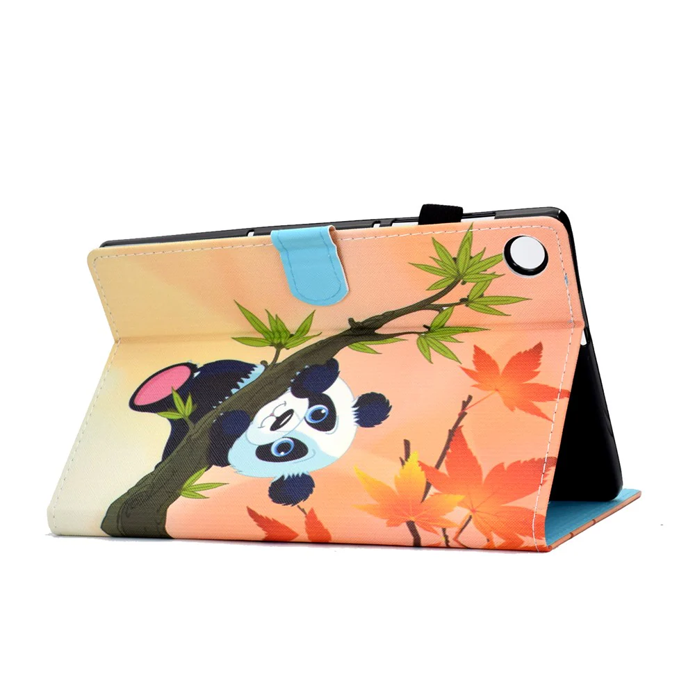 Pattern Printing Stand Card Holder Leather Tablet Case for Lenovo Tab M10 Plus TB-X606F - Panda on Tree - Image 4