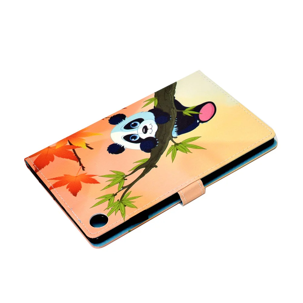 Pattern Printing Stand Card Holder Leather Tablet Case for Lenovo Tab M10 Plus TB-X606F - Panda on Tree - Image 6