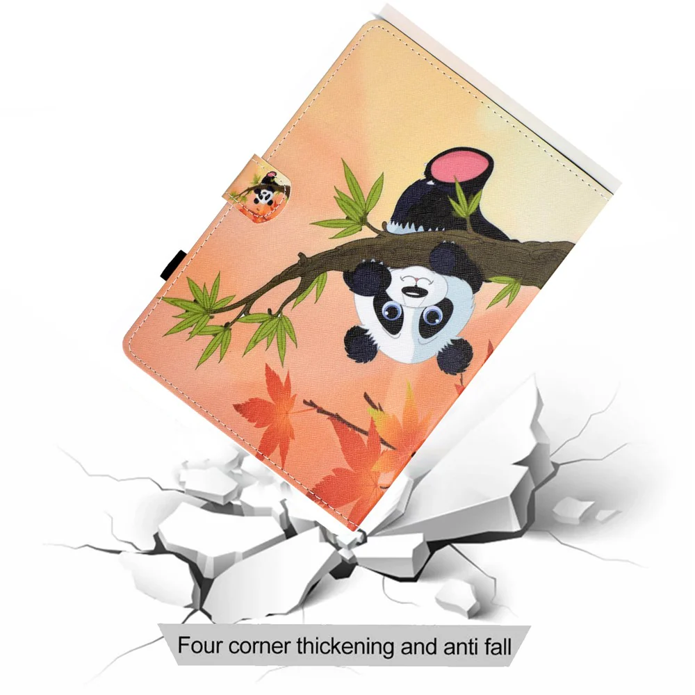 Pattern Printing Stand Card Holder Leather Tablet Case for Lenovo Tab M10 Plus TB-X606F - Panda on Tree - Image 7