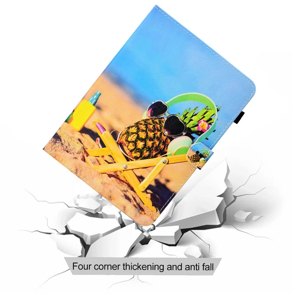 Pattern Printing Stand Card Holder Leather Tablet Case for Lenovo Tab M10 Plus TB-X606F - Pineapple - Image 7