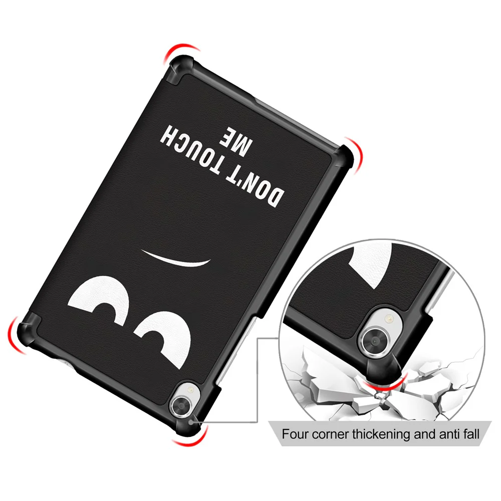 Pattern Printing Tri-fold Stand Leather Case for Lenovo Tab M8 TB-8505 - Don't Touch Me - Image 5
