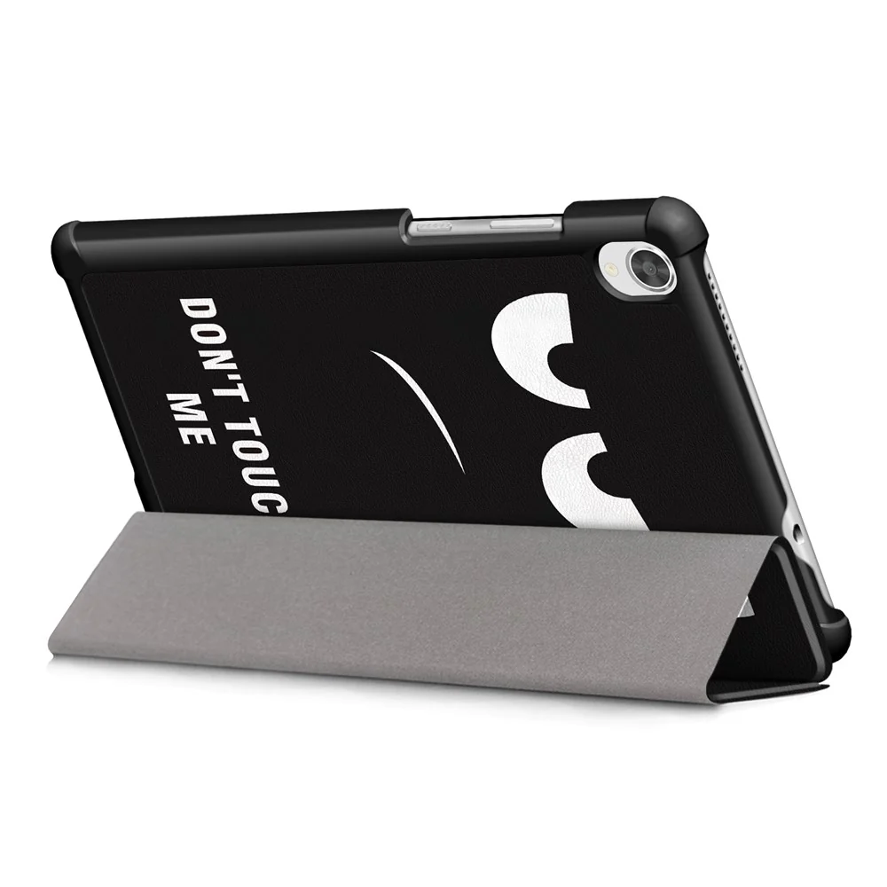 Pattern Printing Tri-fold Stand Leather Case for Lenovo Tab M8 TB-8505 - Don't Touch Me - Image 7