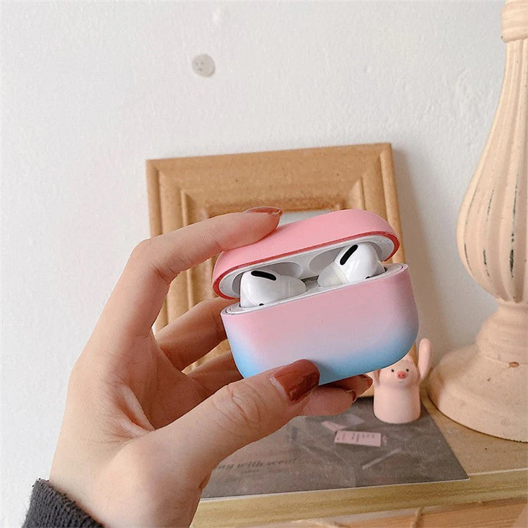 PC Hard Case for AirPods Pro 2 Gradient Frosted Bluetooth Earphone Protective Cover (without Buckle) - Pink / Blue - Image 2