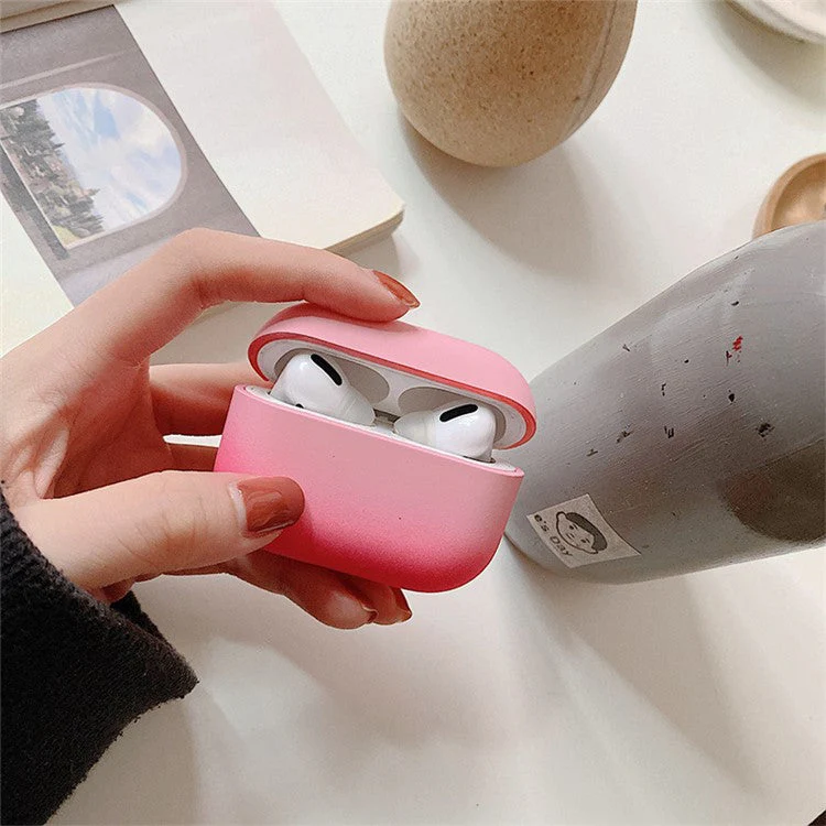PC Hard Case for AirPods Pro 2 Gradient Frosted Bluetooth Earphone Protective Cover (without Buckle) - Pink / Rose - Image 4