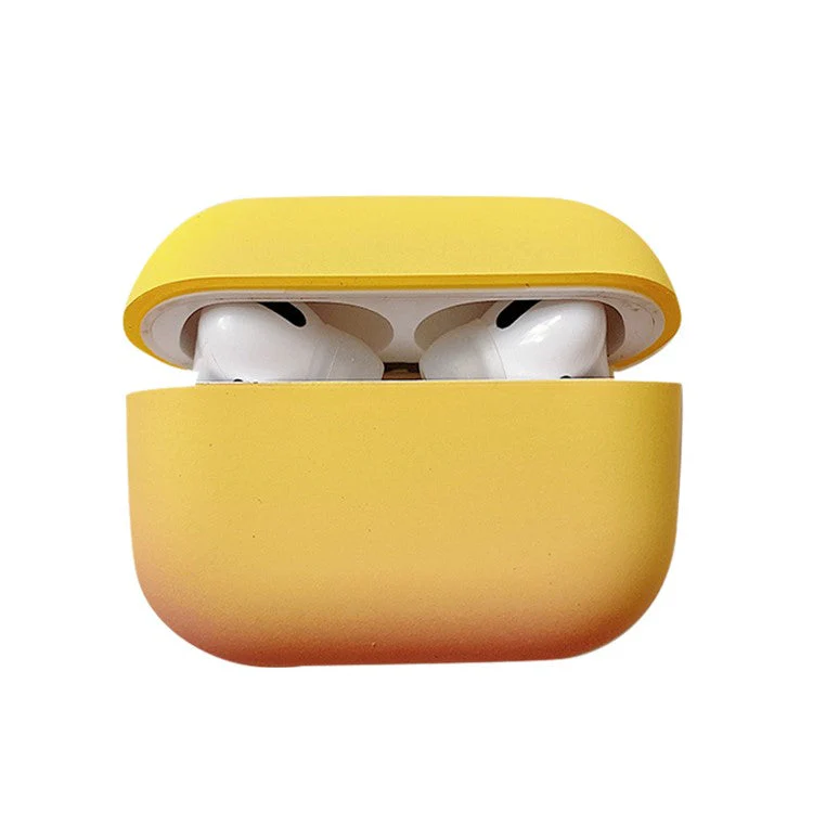PC Hard Case for AirPods Pro 2 Gradient Frosted Bluetooth Earphone Protective Cover (without Buckle) - Yellow / Pink