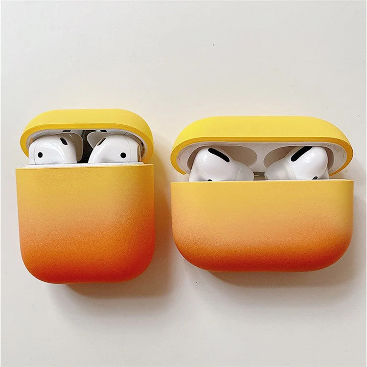 PC Hard Case for AirPods Pro 2 Gradient Frosted Bluetooth Earphone Protective Cover (without Buckle) - Yellow / Pink - Image 3