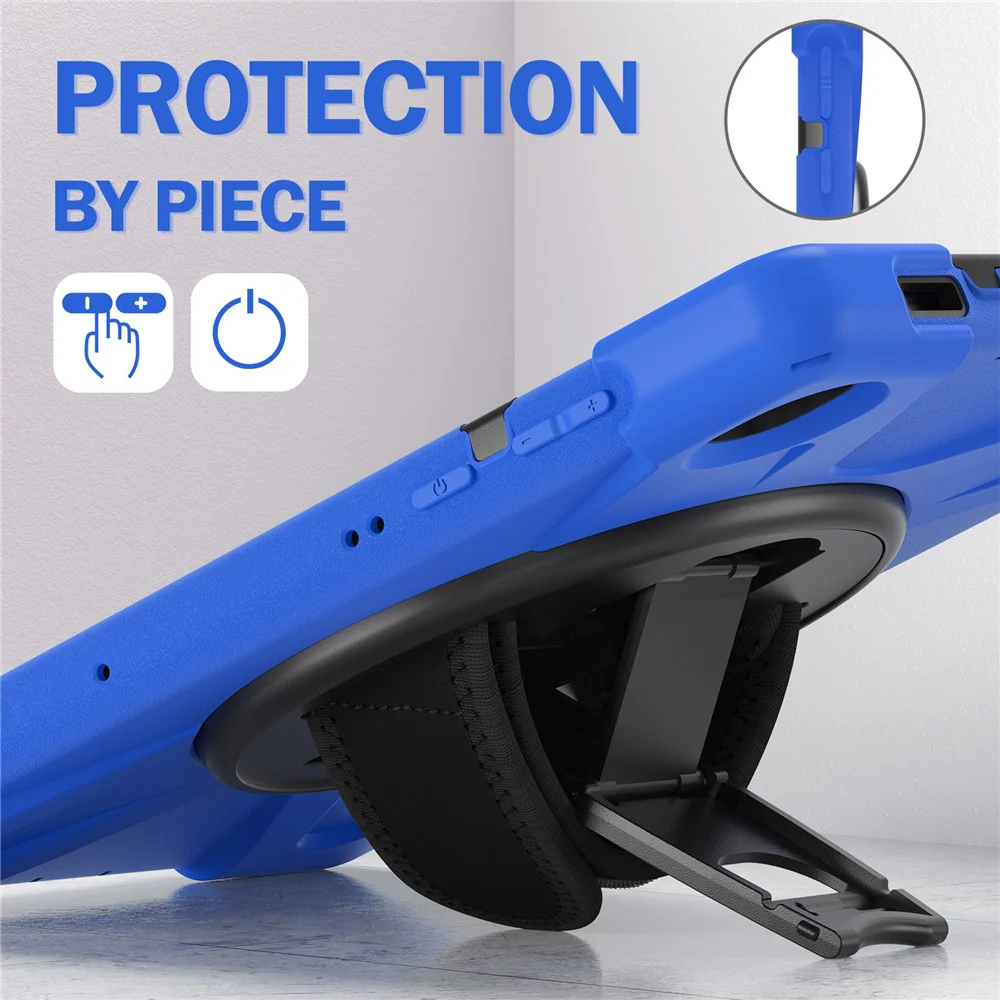 PC + Silicone Case with Kickstand Shoulder Strap for Lenovo Tab M10 Plus (2020) / K10 (2021) TB-X606F / 606X / X6C6F / X6C6X / X6C6NBF - Blue - Image 8