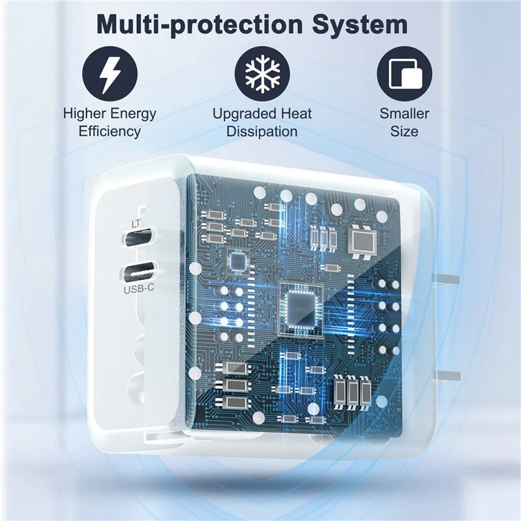 PD 20W Type-C + Lightning Phone Charger Fast Charging Power Adapter with Cable - US Plug - Image 5