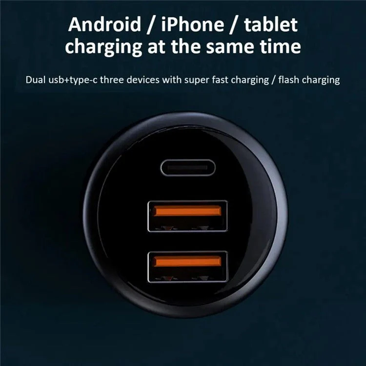 PD3.0 Fast Charging Car Charger 65W Cigarette Lighter Charger Adapter 3-Port 100W Super Car Charger - Image 5