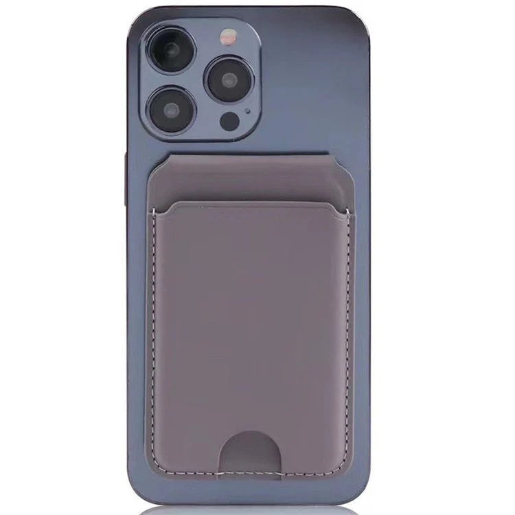 Phone Card Holder for iPhone 12-16 Series PU Leather Folding Kickstand Card Bag - Black - Image 7