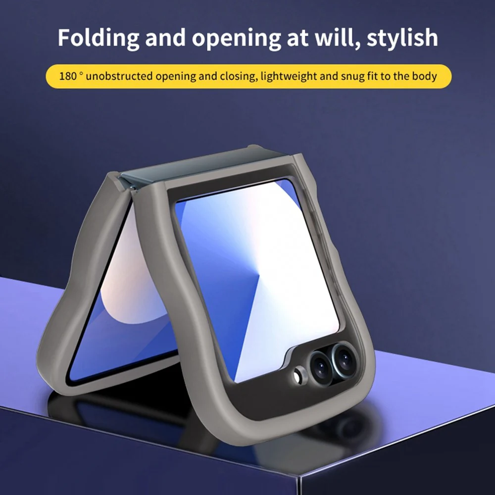 Phone Case for Samsung Galaxy Z Flip7 FE 5G / Z Flip6 5G / Flip5 5G Compatible with MagSafe TPU + PC Back Cover Skin Touch Wave Shape - Purple - Image 5