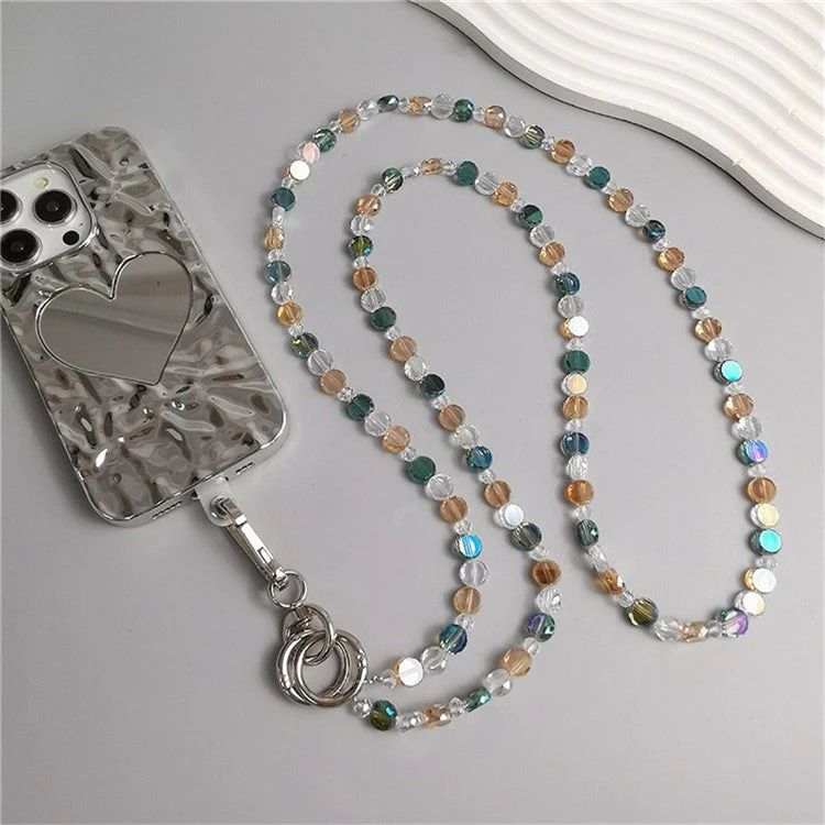 Phone Chain Crossbody Stylish Anti-Lost PVC Beaded Phone Strap with Tether Tab, Total Length: 115cm - Image 7