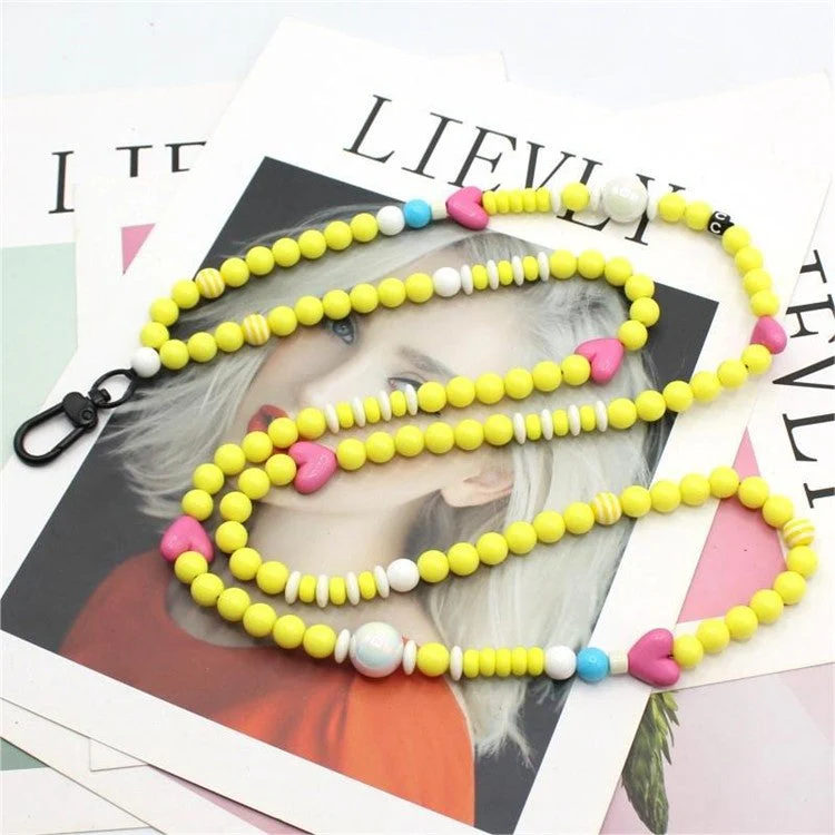 Phone Crossbody Strap Acrylic Beaded Cell Phone Lanyard with Tether Tab, Total Length: 122cm - Summer Love - Image 2