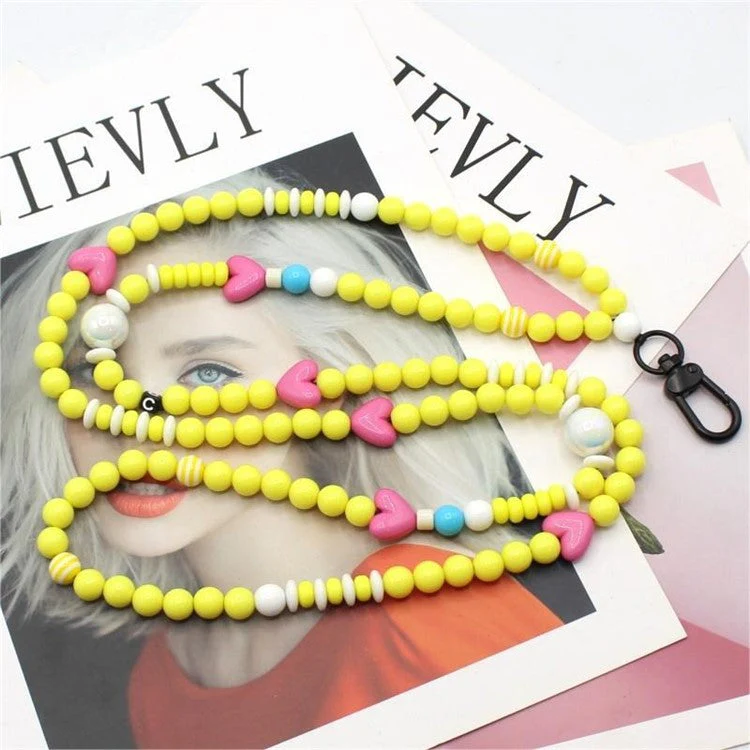 Phone Crossbody Strap Acrylic Beaded Cell Phone Lanyard with Tether Tab, Total Length: 122cm - Summer Love - Image 3