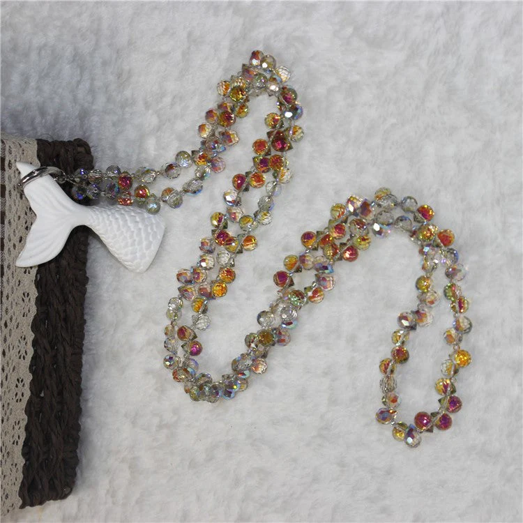Phone Strap Strawberry Crystal Beads Necklace Crossbody Neck Lanyard with Tether Tab, Total Length: 120cm - Style 4 - Image 2