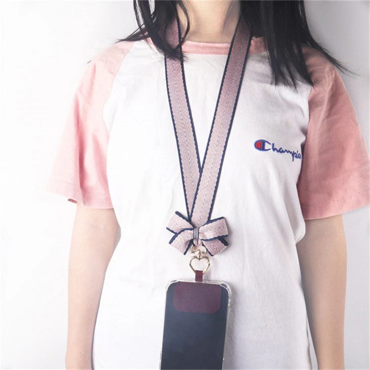 Phone Tether Tab Neck Strap Phone Lanyard Replacement Part - Pink+Wine Red - Image 4