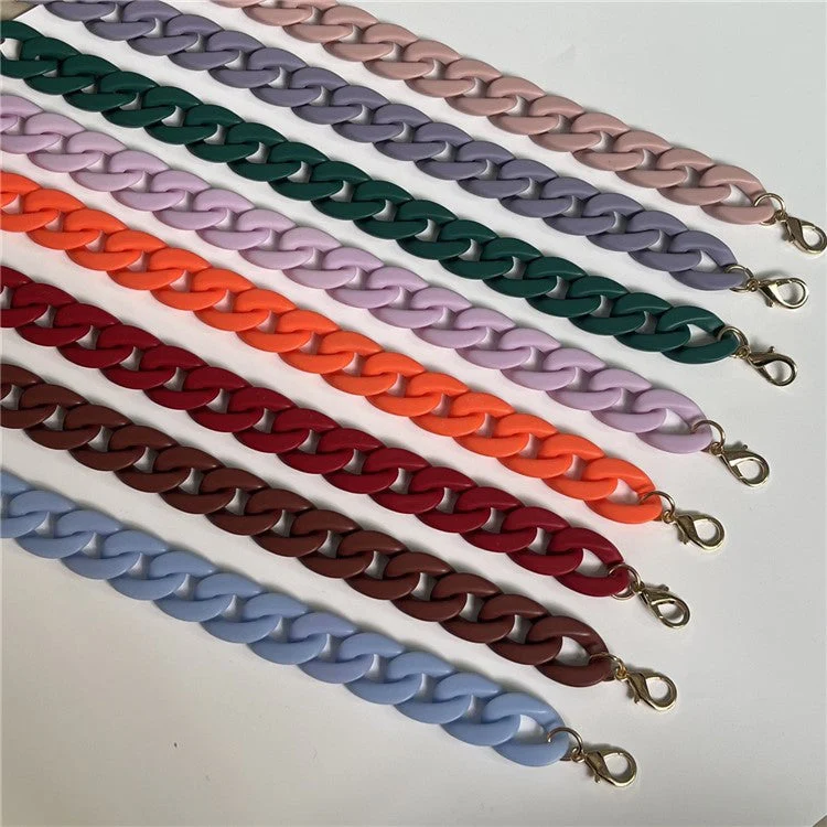 Phone Wrist Lanyard Matte Acrylic Chain 60cm Phone Wrist Strap - Matte Beige Pink - Image 5