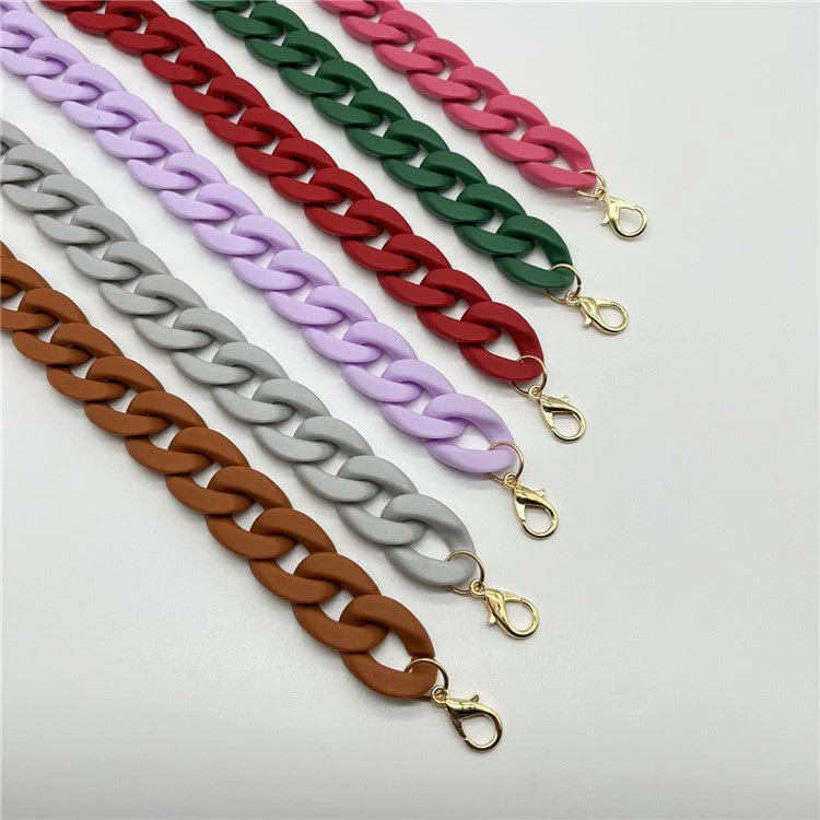 Phone Wrist Lanyard Matte Acrylic Chain 60cm Phone Wrist Strap - Matte Beige Pink - Image 6