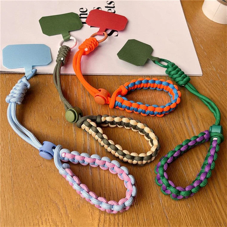 Phone Wrist Strap Adjustable Nylon Wrist Rope with Tether Tab, Toatl Length: 240mm - Dark Green+Purple - Image 4