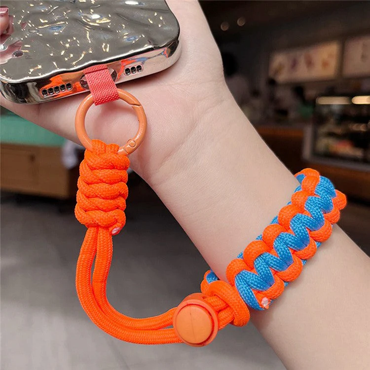 Phone Wrist Strap Adjustable Nylon Wrist Rope with Tether Tab, Toatl Length: 240mm - Dark Green+Purple - Image 6