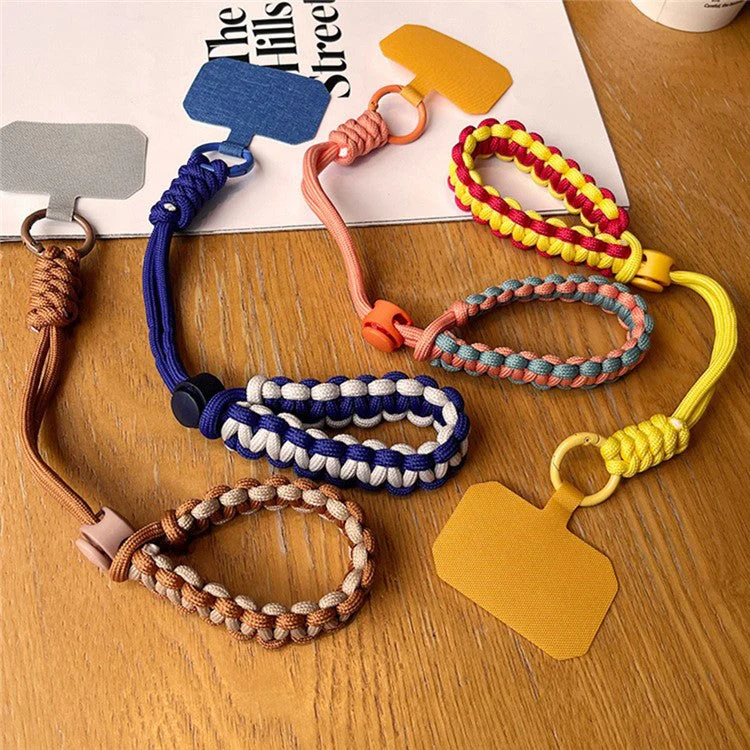 Phone Wrist Strap Adjustable Nylon Wrist Rope with Tether Tab, Toatl Length: 240mm - Yellow+Red - Image 8