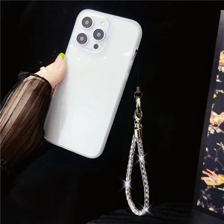 Phone Wrist Strap Lanyard Universal Hand Strap Square Rhinestones Decor, Length: 25cm - Crystal Black - Image 2