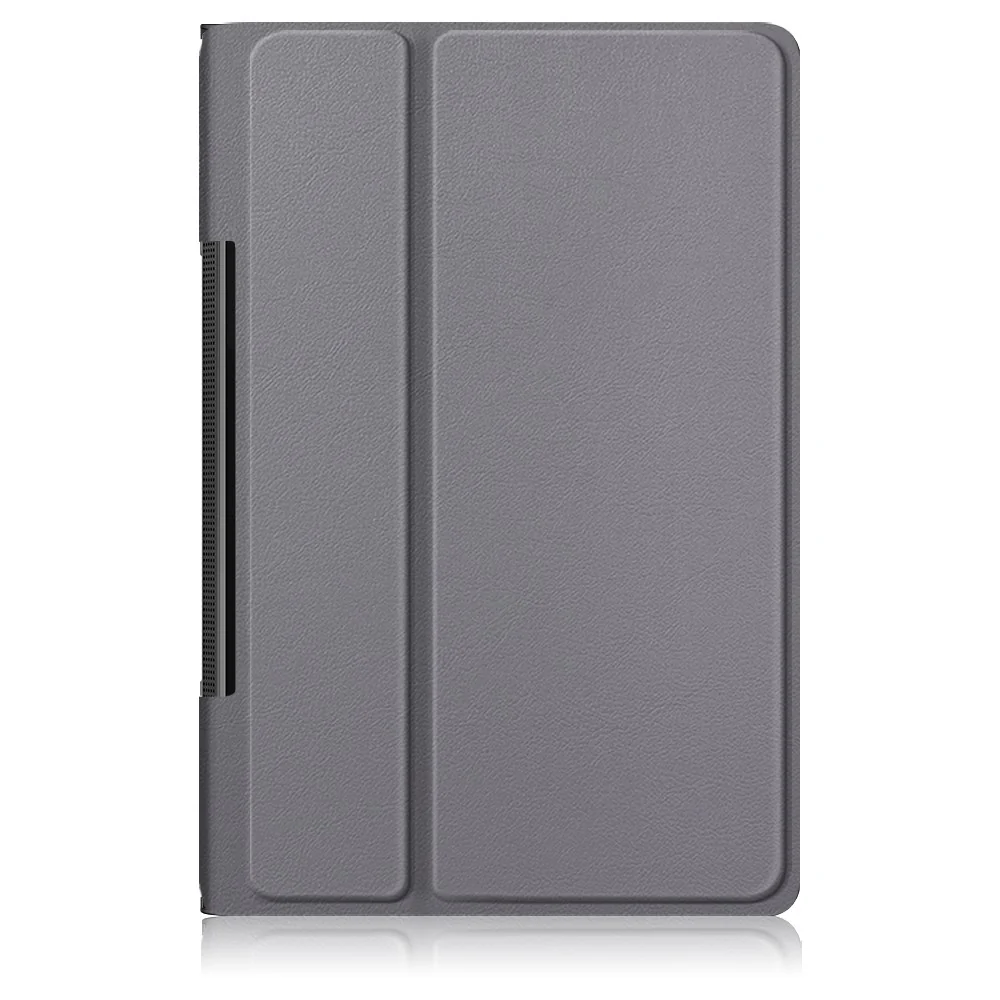 Plain PU Leather Good Shock-Absorption Tablet Cover with Kickstand for Lenovo Yoga Tab 11 - Grey - Image 2