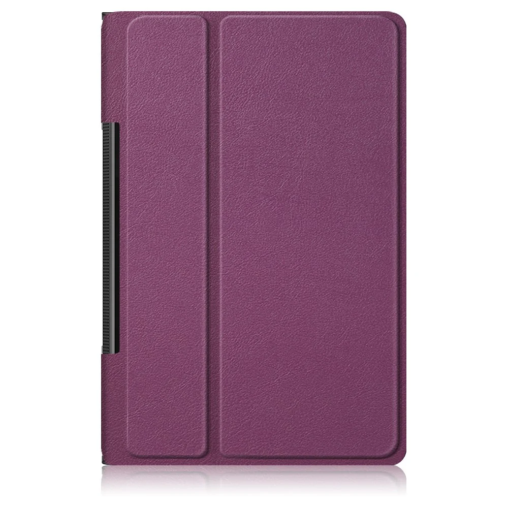 Plain PU Leather Good Shock-Absorption Tablet Cover with Kickstand for Lenovo Yoga Tab 11 - Purple - Image 2