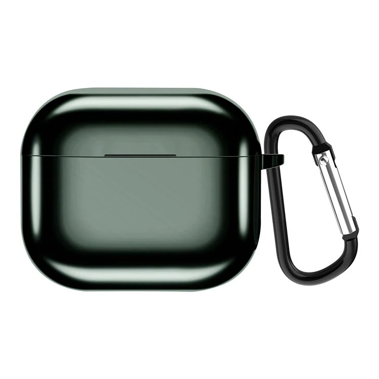 Plating TPU Soft Cover Shockproof Full Protective Case with Keychain for AirPods 3 - Green - Image 2