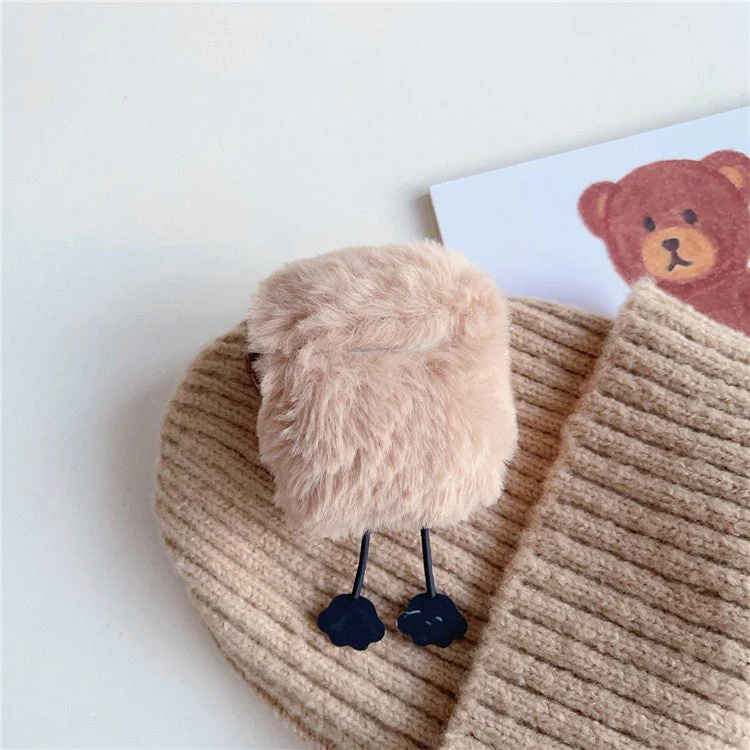 Plush Case for AirPods with Charging Case (2016) / (2019) / AirPods with Wireless Charging Case (2019) Cartoon Raccoon Earphone Cover - Black - Image 4