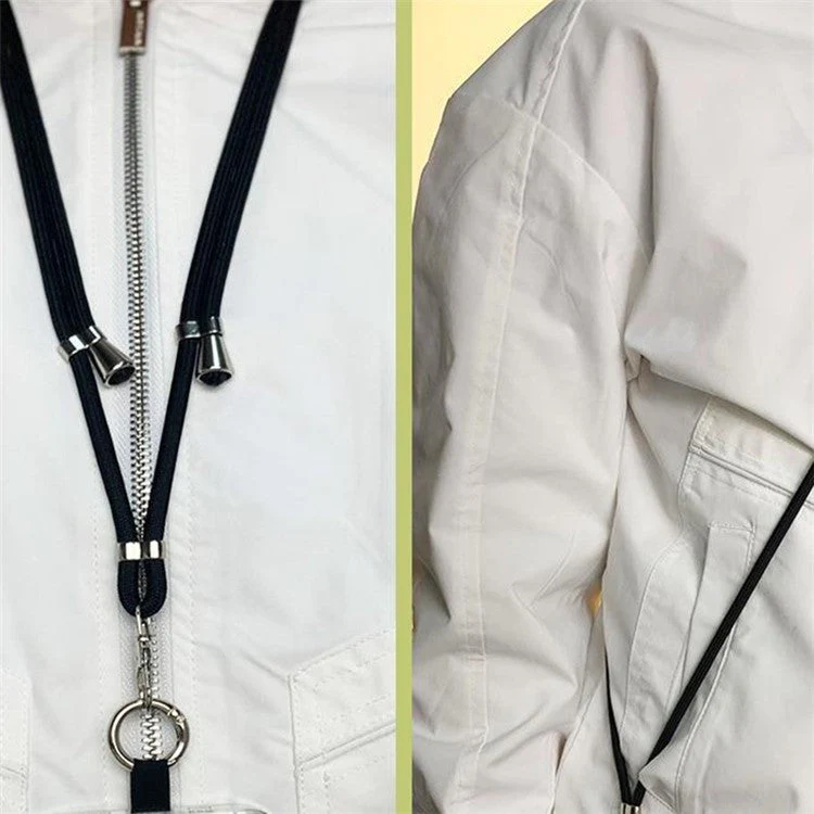 Polyester Phone Lanyard Adjustable 5mm Neck Strap Crossbody Cell Phone Strap with Patch - Green - Image 2