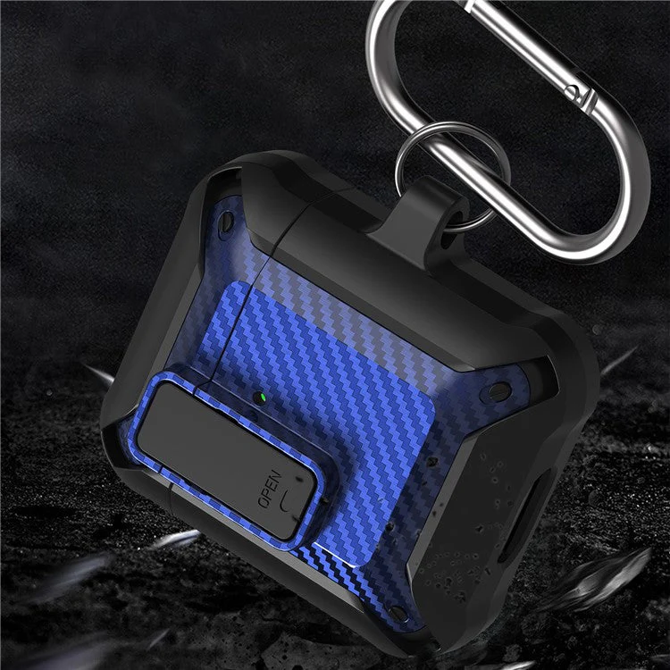 Portable 2 in 1 TPU + PC Frame Earbuds Case Cover Shock-resistant Earphone Charging Case Cover Anti-drop Protective Case for AirPods 1/2 - Blue - Image 8