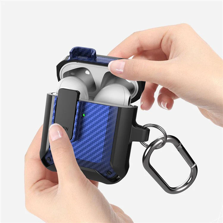 Portable 2 in 1 TPU + PC Frame Earbuds Case Cover Shock-resistant Earphone Charging Case Cover Anti-drop Protective Case for AirPods 1/2 - Green/Yellow - Image 3